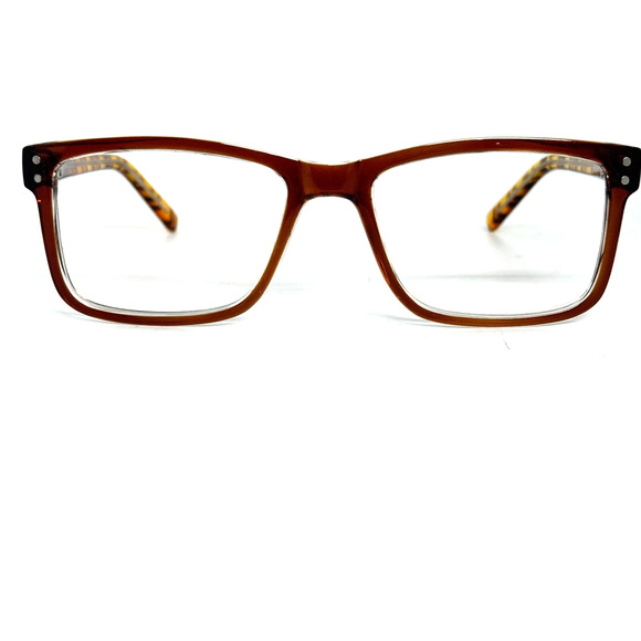 Zenni 125815 Eyeglasses Frames Brown Tiger Stripe Rectangle H17437 - Picture 1 of 7
